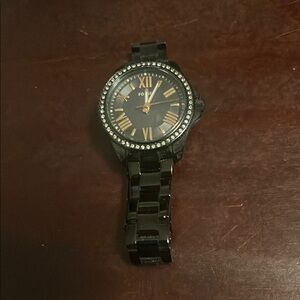 Fossil Black Watch with Crystal Bezel